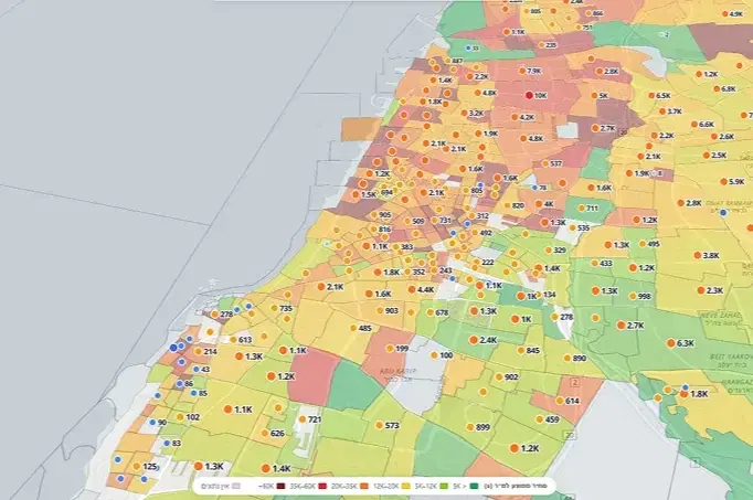 מפת חום של מחירי הקרקע בתל אביב, מדור "מפה"