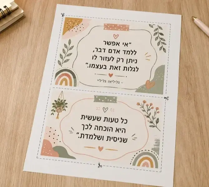 לוח השראה. כרטיסיות