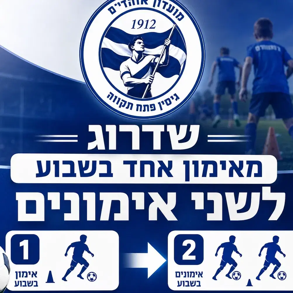 שדרוג מאימון אחד בשבוע לשני אימונים