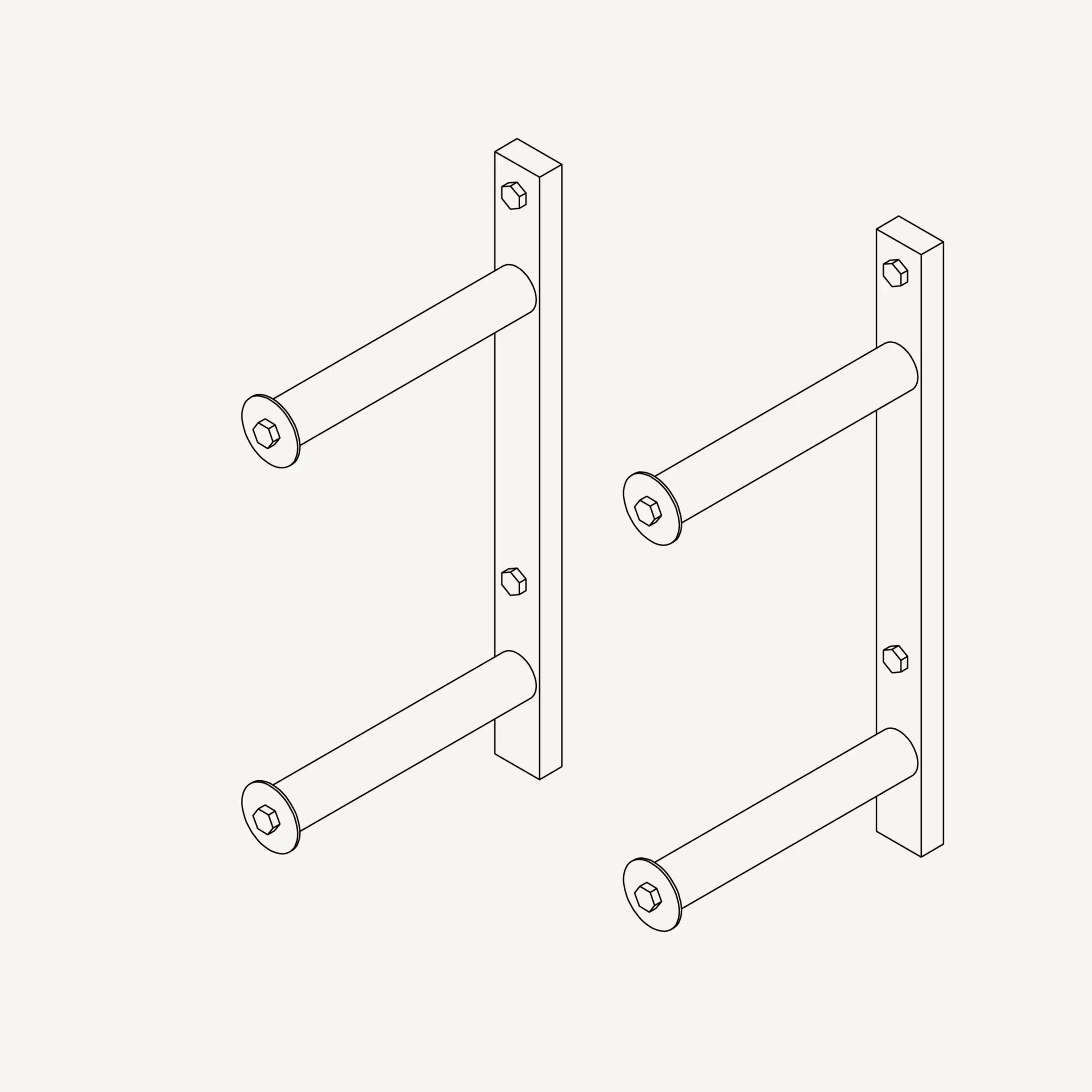 זוג מחזיקי מדף כפול
