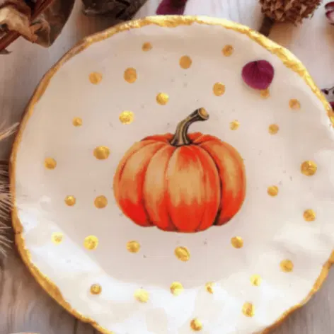 צלחת נוי עבודת יד קוטר 10