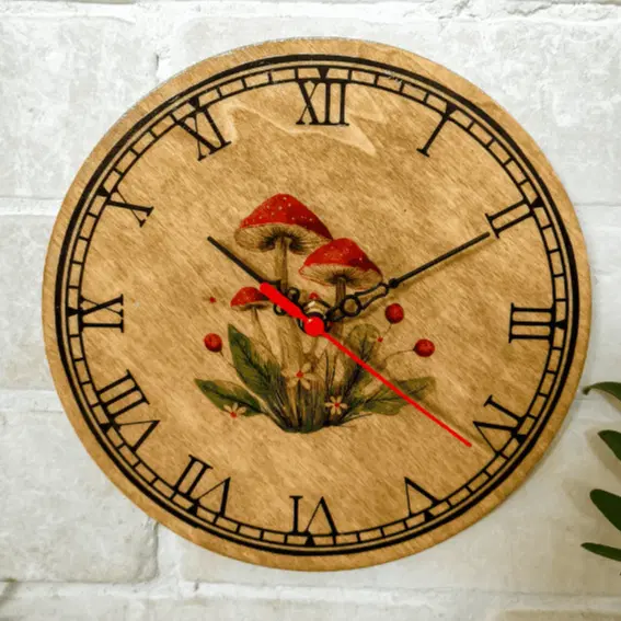 שעון קיר פטריות תותיות