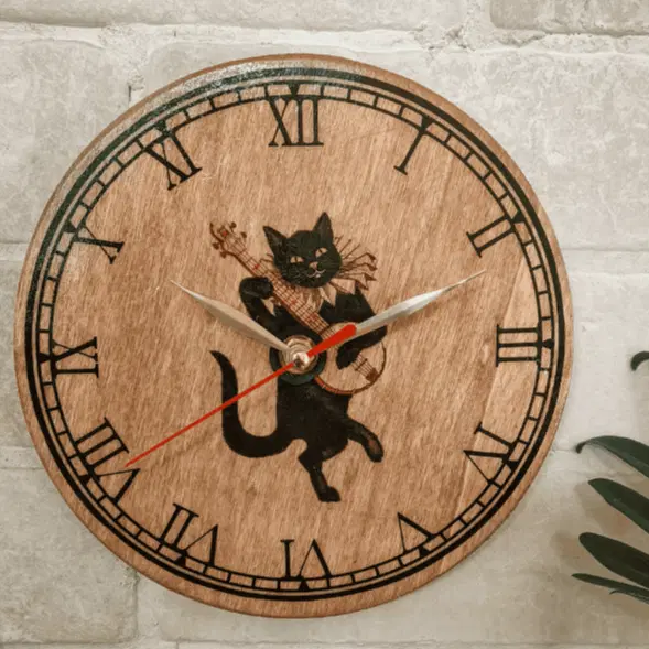 שעון קיר חתול