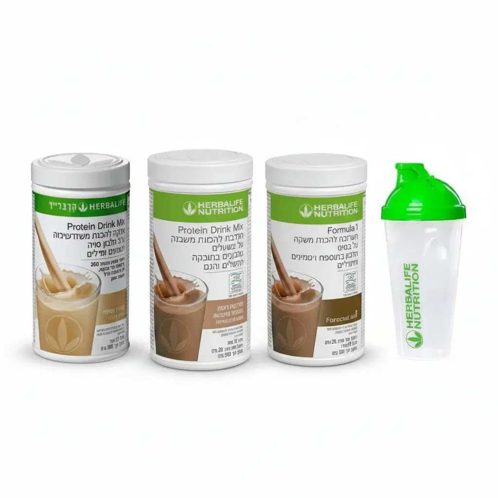 תוכנית ירידה במשקל הכוללת 2 אבקות שייק, אבקת חלבון , בקבוק ושייקר