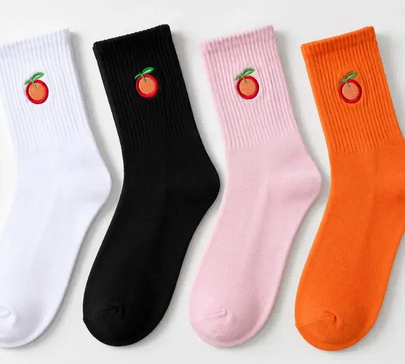 Peach and Power Crew Socks