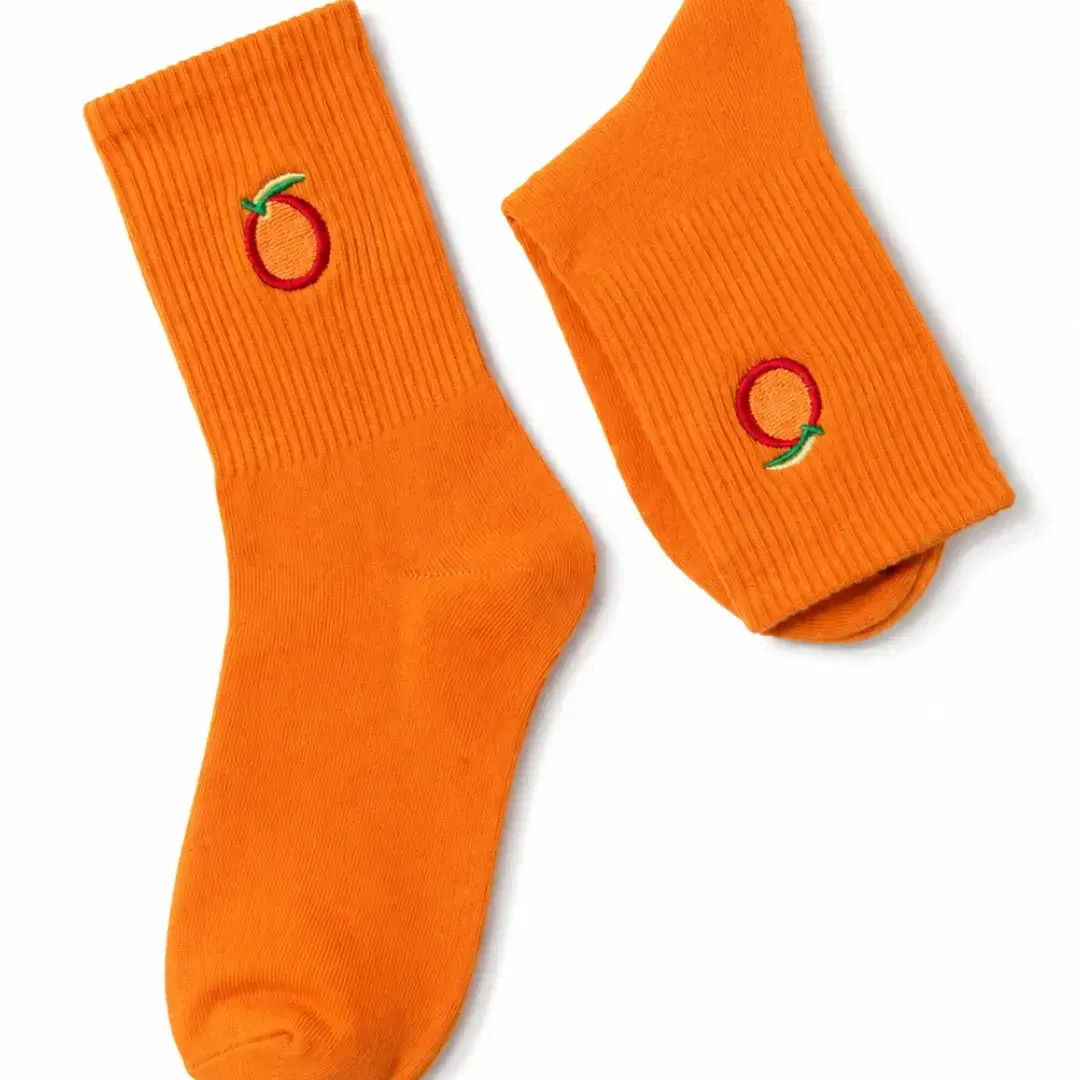 Orange Crew Socks
