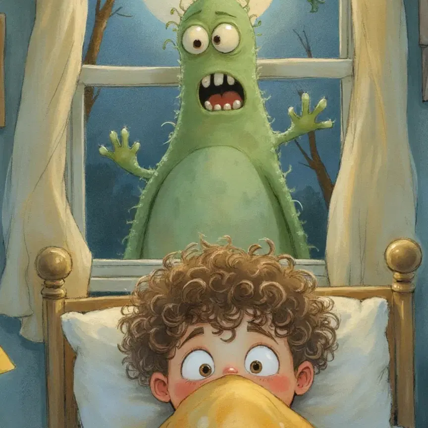 מפלצת ירוקה לבד מול הפחד ספר ילדים אינטראקטיבי