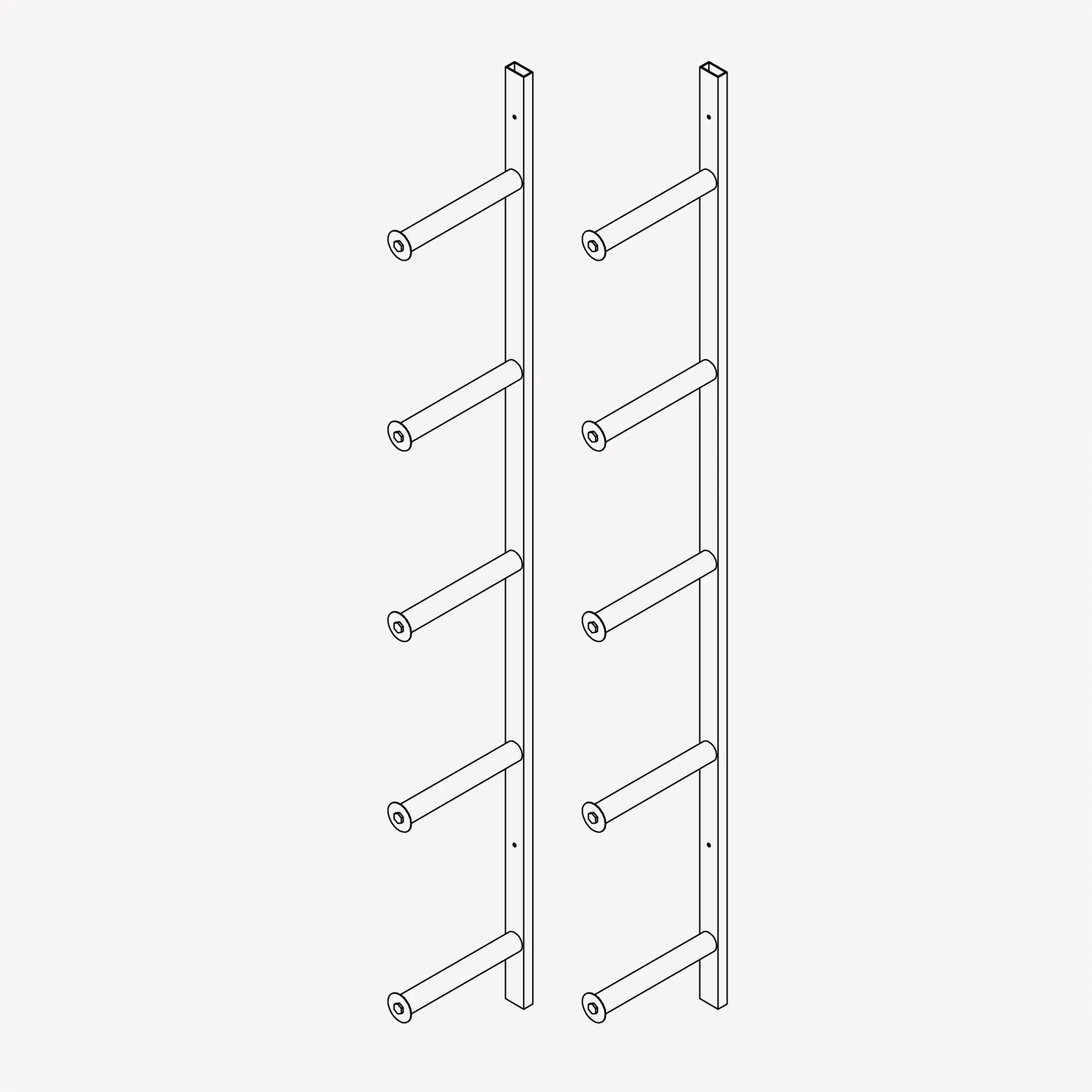 זוג מחזיקי מדף ל5 מדפים